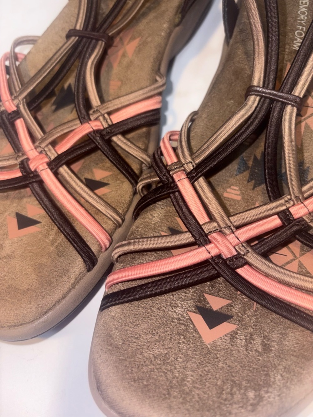 Skechers Reggae Slim - Simply Stretch sandals in a brown and pink size 10 - Picture 4 of 10